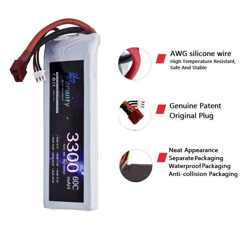 2S 7.4V baterai LiPo 3300mAh 6 - Drone Battery 3S ulasan dan harga
